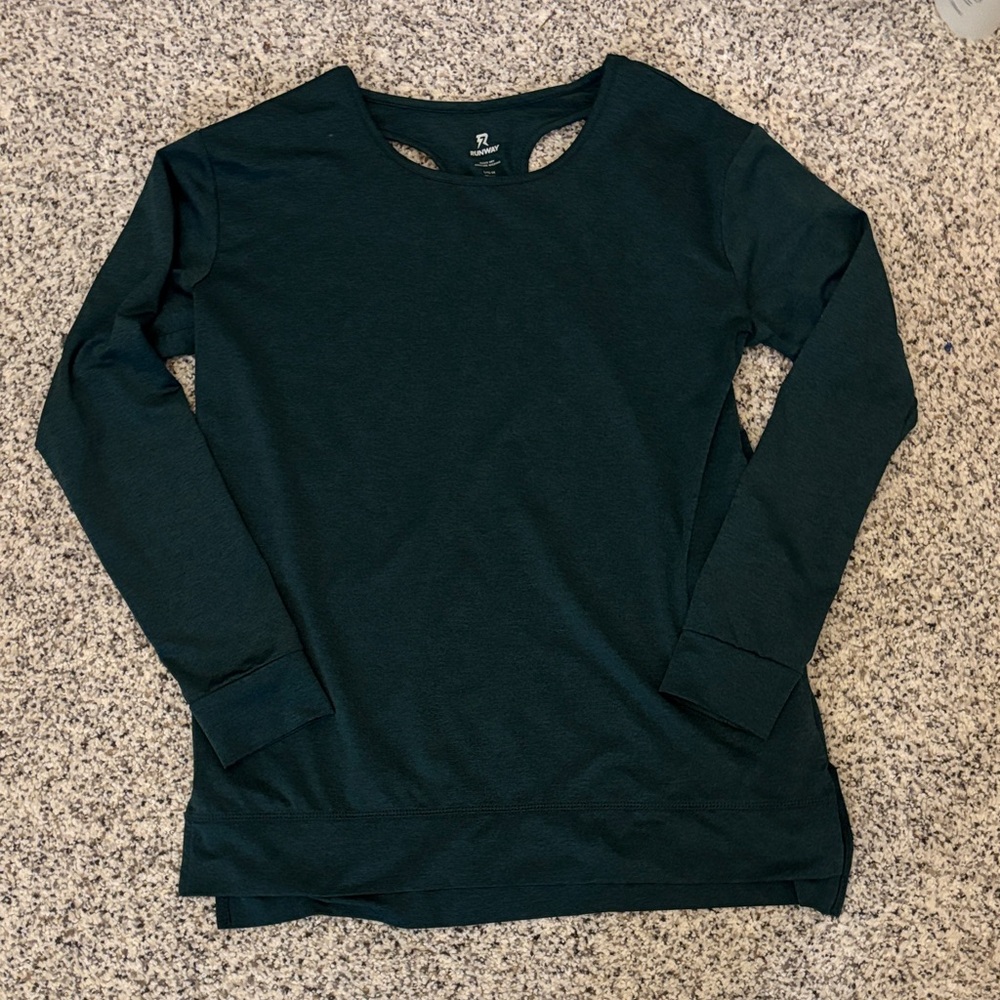 Girls Green Athletic Long Sleeve Top